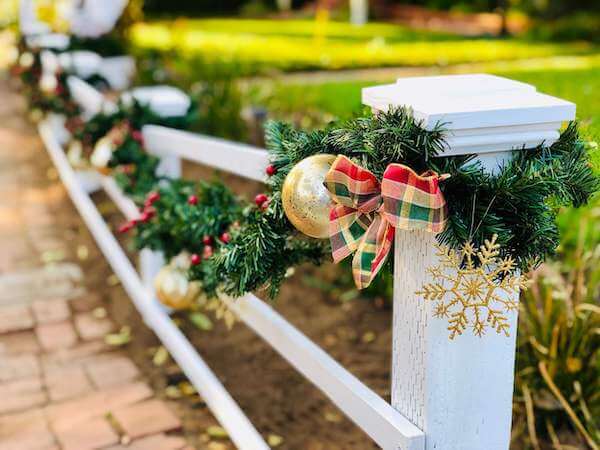 Decorated fence close-up