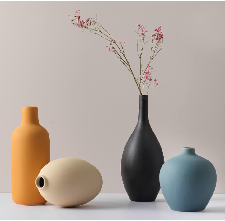 multi colored vases 
