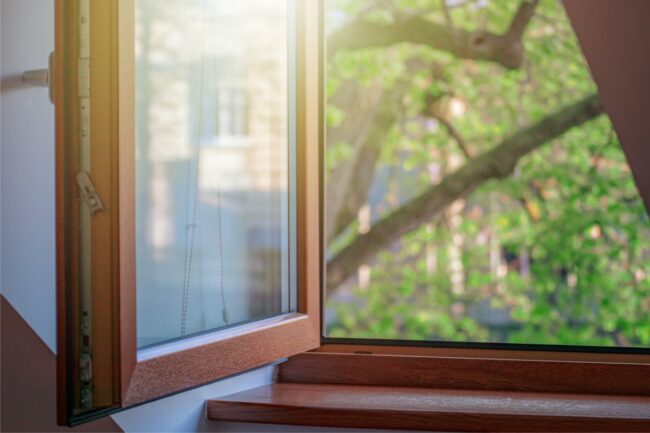 Open Window with sunshine coming through